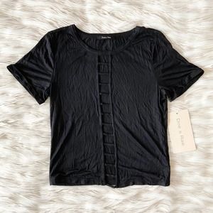 Doe & Rae Black Cut Out Cage Front Soft Top Sz S